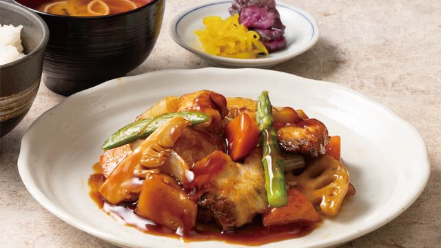 鰆の黒酢あんかけ御膳