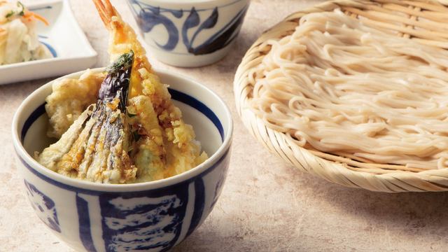 ざるそば または ざるうどんとミニ天丼のセット